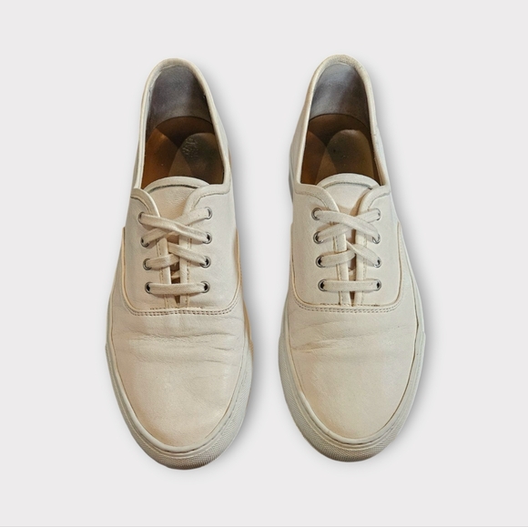 Common Projects Four Hole White/Cream Leather Sneakers - Picture 2 of 8